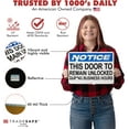 thumbnail image 2 of TRADESAFE This Door To Remain Unlocked During Business Hours Wall Signs, 14” x 10”, 40 Mil Aluminum Safety Sign, 2 of 6