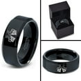 thumbnail image 4 of Tungsten Cheers Beer Drink Band Ring 8mm Men Women Comfort Fit Black Beveled Edge Polished, 4 of 4