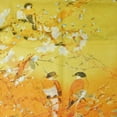 thumbnail image 4 of Wrapables® Floral Bird Print Polyester and Silk Oblong Scarf, Sunglow, 4 of 4