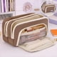 thumbnail image 2 of Lekihaqq Pencil Case Large Capacity Pen Pencil Storage Box Storage Bag Zippered Organizer Pouch Cloth Purple Black Coffee Beige Stationery Holder For School Office Supplies, 2 of 7