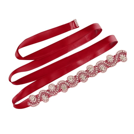 INSPIRE CHIC Women s Wedding Dress Sash Ribbon Rhinestone Bridal Belt