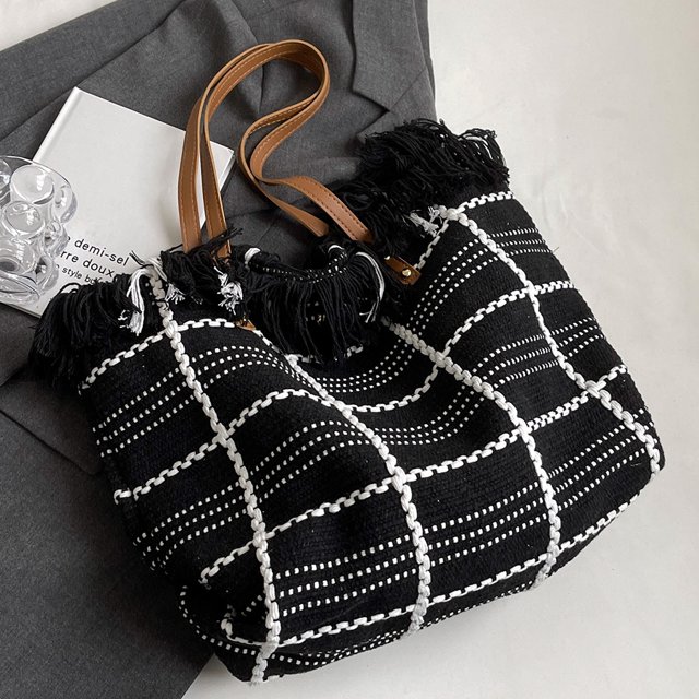 Las bolsas de asas de las señoras del viaje de la capacidad grande forman el enrejado portátil simple casual