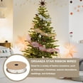 thumbnail image 4 of Uxcell Organza Star Ribbons Wired Christmas Tree Print Glitter Ribbon Beige 1 in, 4 of 6