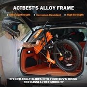 Actbest Folding Electric Bike for Adults, 20 Fat Tires Ebike, 500W Motor Foldable E-bike with 48V 12AH Battery, 7 Speed Electric Bicycle, 19.8MPH, Dual Suspension, Free Mirror & Lock (Orange)