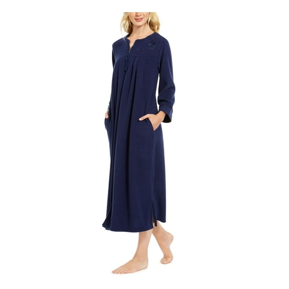 MISS ELAINE Intimates Navy All Seasons Sleepwear Robe Size: XL