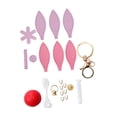 thumbnail image 3 of Rongfmy DIY Sewing Keychain Kit Colorful Car Key Chain Party Favors Bag Charm Making Pink and Purple, 3 of 8