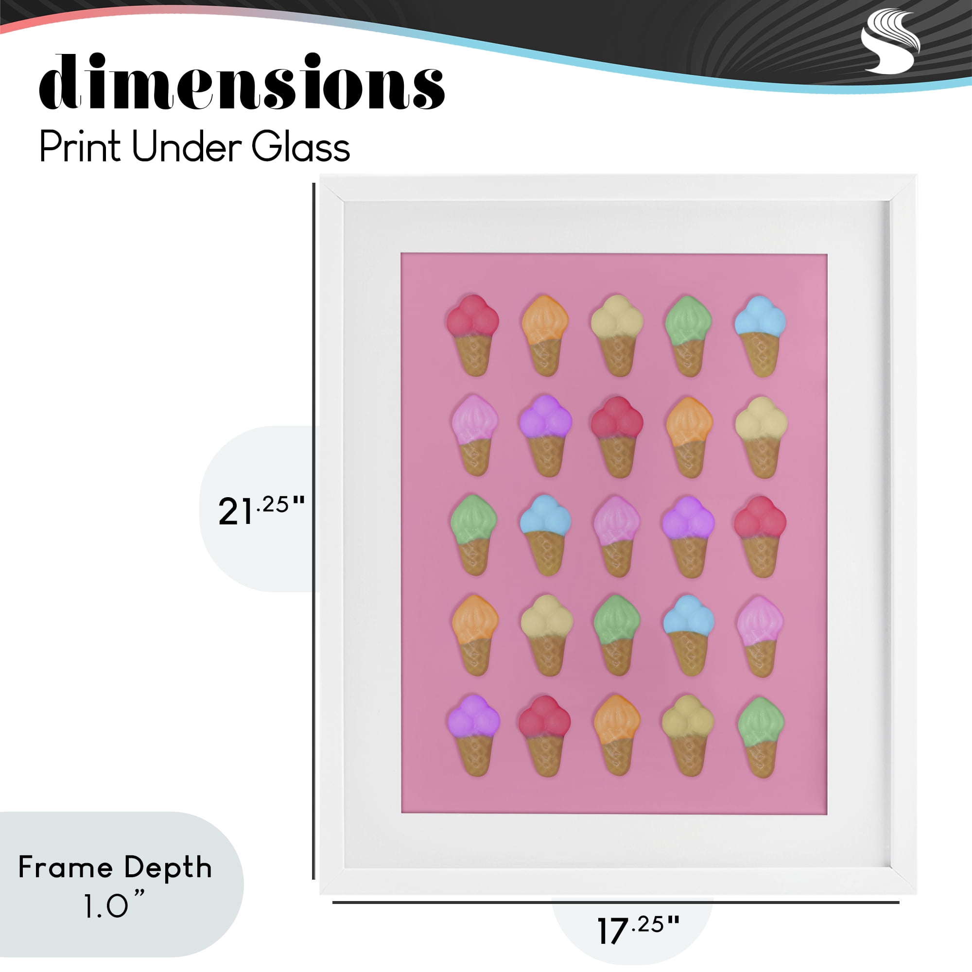 Stupell Industries Ice Cream Candies on Pink White Framed Print Under Glass, design by LISH Creative