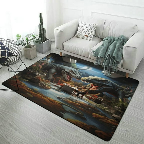3D Visual Illusion Dinosaur Carpet Style Living Room Bedroom Rug Modern 3d Entry Door Mats Household