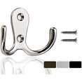thumbnail image 1 of Coat Hook 10 Pieces Double Metal Hooks And Racks Storage With Screws For Home, Shelves, Drawers, Lockers, 1 of 5