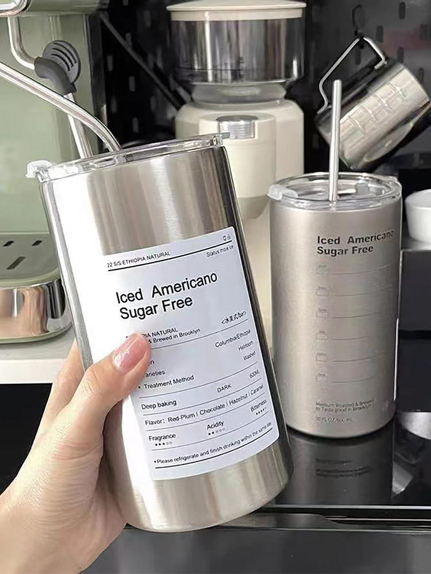 Car Cup Coffee Cup Water Bottle, Large Capacity Stainless Steel