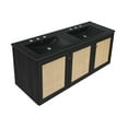 thumbnail image 3 of Classe 48" Wall-Mounted Bathroom Vanity in Black Oak with Black 3-Hole Widespread Double Basin Sink Top, 3 of 5