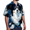 thumbnail image 2 of Pixel Dog Men's Short Sleeve Spread Collar Poplin Button Down Casual Printed Summer Beach Unisex Shirts, 2 of 6