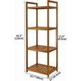 thumbnail image 5 of Teak Wood Bathroom Shelf Organizer Stand, Standing Shelves Shower Caddy Units, Freestanding 4 Tier Bath Storage for Floor, Kitchen, Office, 5 of 9