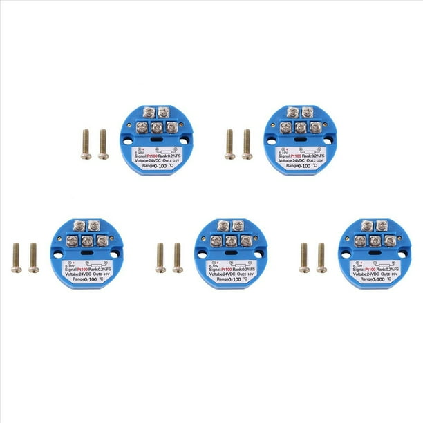 5X Tipo PT100 una 0-10V 0-100 Grados Entrada RTD 0-10 una Salida DC24V Transmisor de Temperatura de Resistencia TéRmica