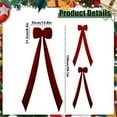 thumbnail image 3 of 14×59 Inch Burgundy Christmas Bows, Large Velvet Bow for Christmas Tree Topper, Giant Velvet Bow for Xmas Tree/Wall/Door/Mantle, Indoor Outdoor Christmas Hanging Decoration, 3 of 4