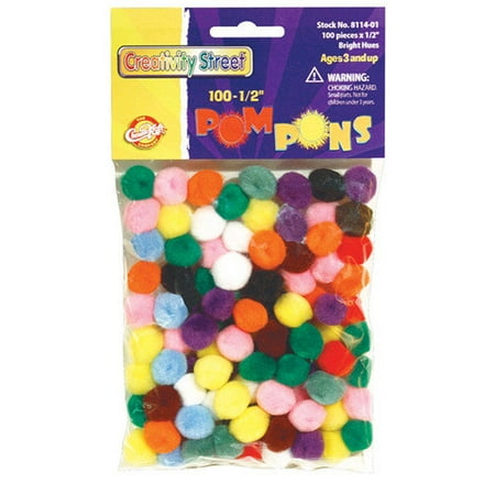 Chenille Kraft Company Pom Pons Assorted 1/2 Inch (Set of 3)