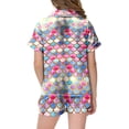thumbnail image 4 of Ediodpoh Ensemble Décontracté pour Filles 2 Pcs Ensembles Pyjamas pour Enfants Imprimé Graphique Chemise à Manches Courtes à Boutons Shorts Ensemble de Pyjama Tenue pour Enfants Multicolore_024 6-7 Ans, 4 of 4