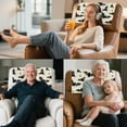 thumbnail image 5 of TSOVTHRID Vintage Bat Floral Print Recliner Headrest Protector Couch Head Rest Covers Non Slip Sofa Headrest Covers for Furniture Home Decoration 17x27 in, 3 Pieces, 5 of 7