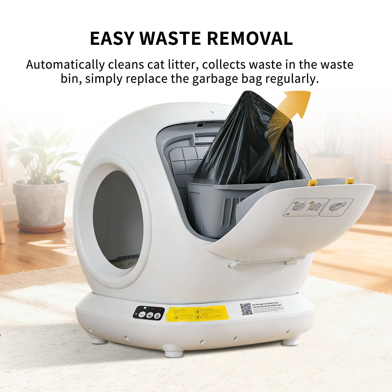 SelfCleaning Cat Litter Box Fully Enclosed Automatic Stainless Steel Extra Large Smart Pet Toilet