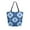 Blue and White Tie-dye, variant on Open Top Canvas Tote Bag with Zipper Reusable Shopping Bag 13.5x15" Roomy Carryall Blue and White Batik Pattern