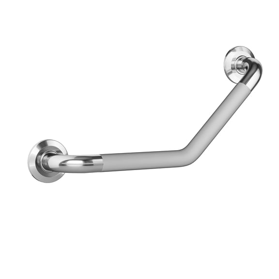 ErgoAngleBar Ergonomic Soft Grip 32mm Diameter ADA Compliant 500 lb Weight Capacity Polished Stainless Steel