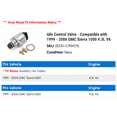 thumbnail image 2 of Idle Control Valve - Compatible with 1999 - 2006 GMC Sierra 1500 4.3L V6 2000 2001 2002 2003 2004 2005, 2 of 2