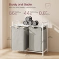 thumbnail image 2 of Nordic Hygge 2-Bag Laundry Sorter with Storage Shelf, Cream White and Cloud White, 2 of 7