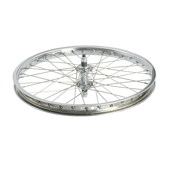 Wheel 18" x 1.75" 28 Spoke Front Steel Chrome (Single Wall, 12g Stainless Spokes, 3/8" Axle)