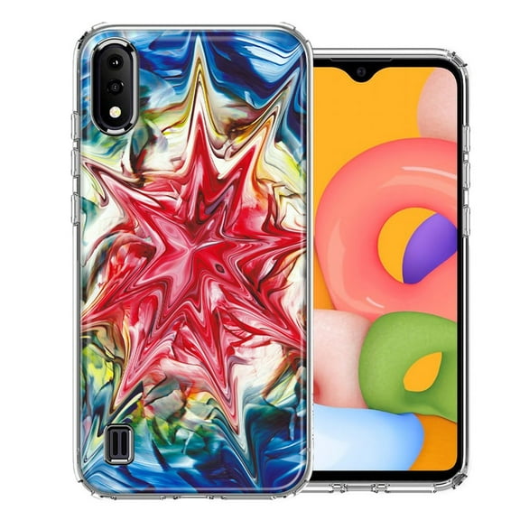 MUNDAZE For Samsung A01 Tie Dye Abstract Design Double Layer Phone Case Cover