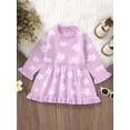 thumbnail image 2 of Suealasg Baby Girls Fall Princess Dress 6M 1T 2T 3T Toddler Girls Long Sleeve Floral Print Sweater A-line Dress Spring Autumn Clothes, 2 of 6