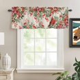 thumbnail image 2 of Cardinal Bird Rod Pocket Curtain Valance, Pine Cones Poinsettia Berry Floral Beige Farmhouse Window Valance for Living Room, Bedroom, Kitchen 42"W x 18"L, 2 of 9