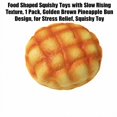 thumbnail image 2 of Shaped Squishy Toys with Slow Rising Texture, 1 Pack, Golden Brown Pineapple Bun Design, for Relaxation, Squishy Toy, 2 of 3