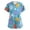 Sky BlueA_03W0119#, variant on Fabrcox Easter Scrub Tops for Women Bunny Cute Graphic Work Tops for Women with Pocket Short Sleeve V Neck Plus Size Nursing Uniforms for Women Stretch S-5XL