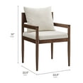 thumbnail image 4 of Side Dining Chair Armchair, White, Fabric, Wood, Bar Pub Cafe Bistro Dining Kitchen Hospitality Restaurant, Modern Contemporary, HB37881, 4 of 9