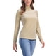 thumbnail image 4 of INSPIRAR CHIC Blusa de Mujer de Manga Larga Cuello Mock Cuello de Tortuga de Terciopelo Elástico XS Albaricoque, 4 of 6