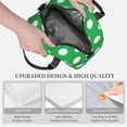 thumbnail image 6 of Lafuoo Green And White Polka Dot Pattern Insulated Lunch Bag, Adjustable Shoulder Strap Handheld Crossbody Waterproof Lunch Bag, Unisex-One Size, 6 of 7