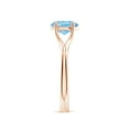 thumbnail image 3 of Angara Natural 1 Ct. Aquamarine Solitaire Ring in 14K Rose Gold for Women (Ring Size: 10.5), 3 of 10