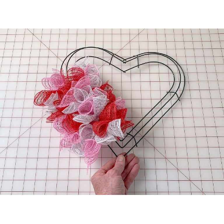 Set of 1- 'Heart-Shaped Wire Wreath (1) Frame ONLY Metal Valentine's Party  Decor Large Metal Heart Wreath Frame Heart Metal Wreath Frame 12x13 inches