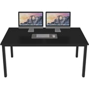 Soges Large Office Desk Wood Writing Desk with Metal Frame Computer Desk Black, 55inch