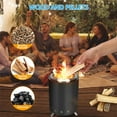 thumbnail image 3 of Tabletop Fire Pit with Portable Bag, Portable Smokeless Mini Fire Pit, Wood or Pellets Dual Fuel, Stainless Steel Fire Pit for Camping/Parties/Yard Entertainment, Black, 3 of 10