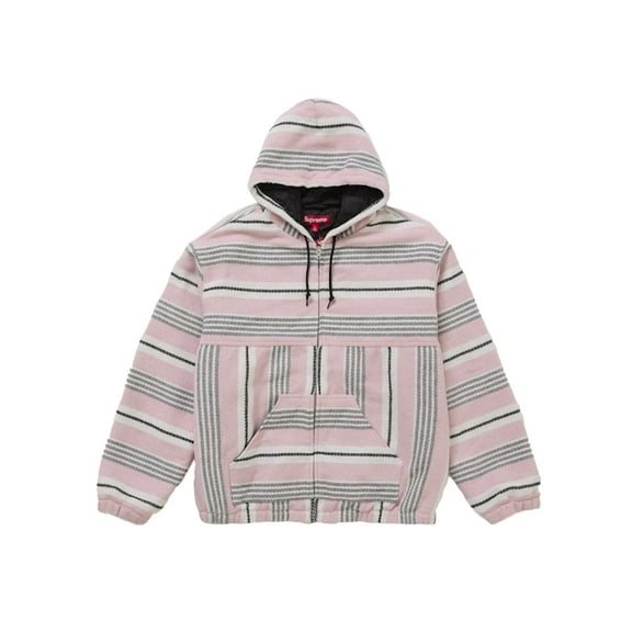 Supreme Men's Woven Stripe Hooded Jacket Pink, from StockX
