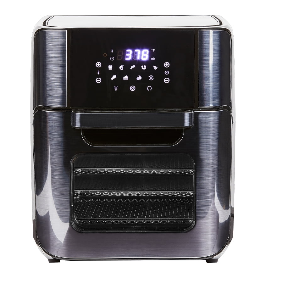 Bake PowerXL Air Fryer Oven 12 QT with 8-in-1 Cooking Presets and LED Digital Touchscreen Black Roast 1700 Watts Broil Crisp Reheat and More 