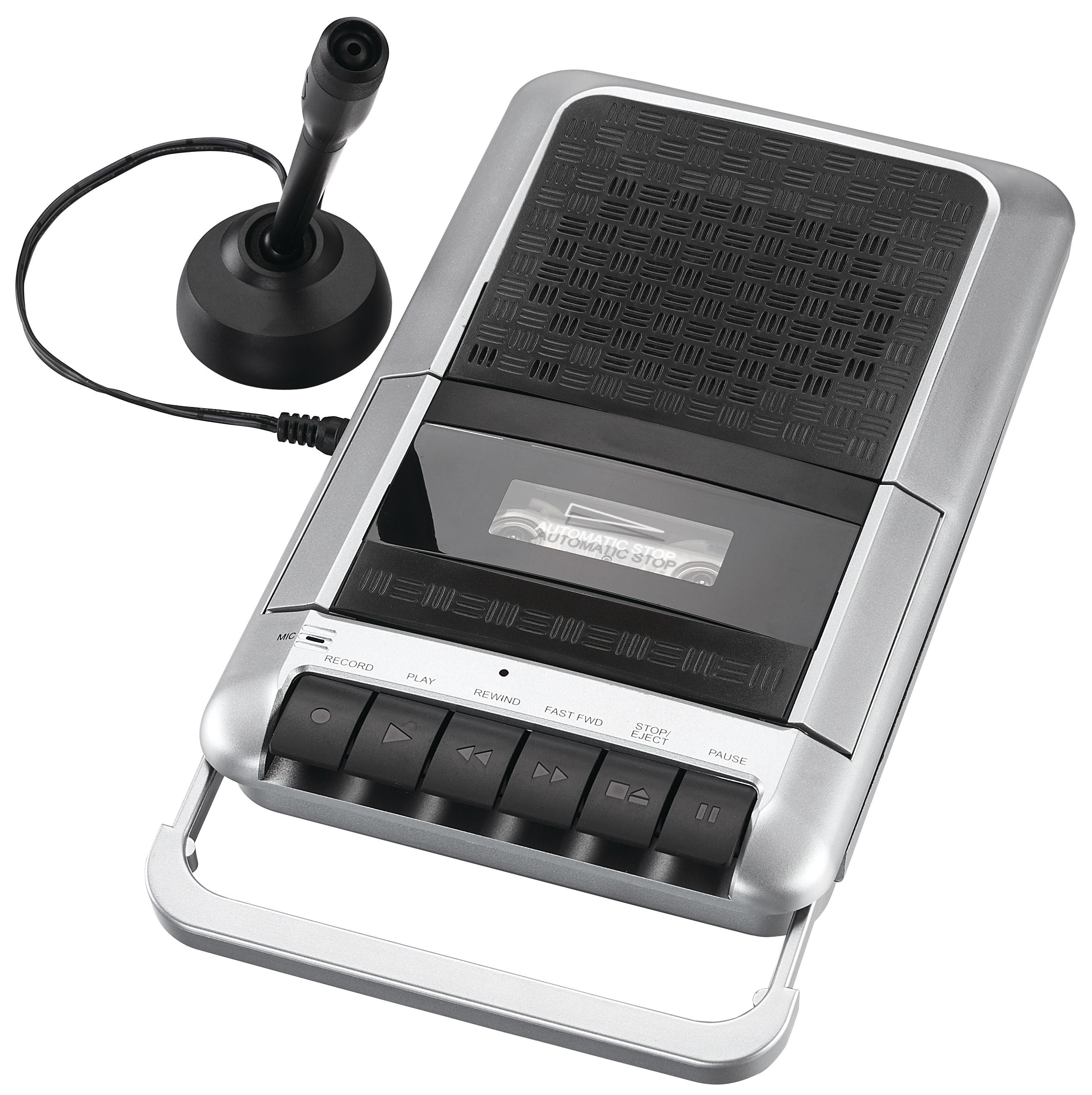 Sylvania SRC124 Cassette Player/Tape Recorder with Freestanding Microphone