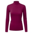 thumbnail image 1 of Women's Long Sleeve Turtleneck Lightweight Pullover Top Sweater VIOLET 1X Plus Size, 1 of 4
