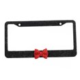 thumbnail image 1 of 7 Rows Bling Diamond Crystal License Plate Frame With Bow Tie, 1 of 5