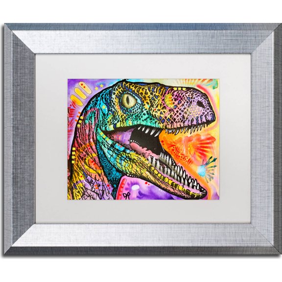 Trademark Fine Art "Raptor" Canvas Art by Dean Russo, White Matte, Silver Frame