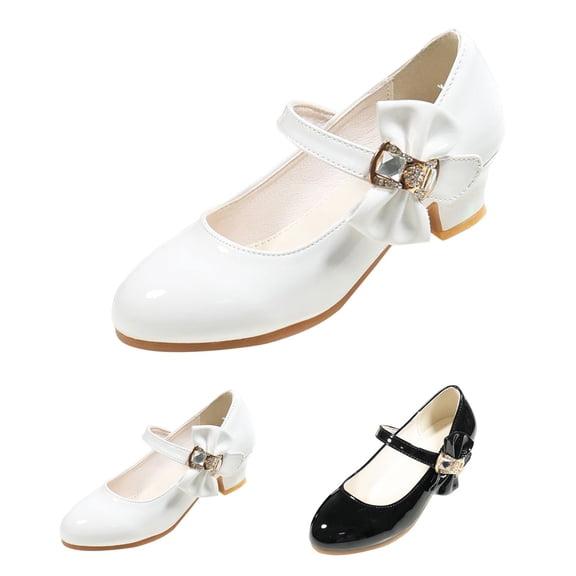 CAIXIA Girls Dress Shoes Little Kids Girls Dress Pumps Glitter Sequins Princess Low Heels Princess Dress Shoes Party Dance Shoes Rhinestone Sandals Daddy Daughterdance Dress Shoes for Girls,6-7 Years