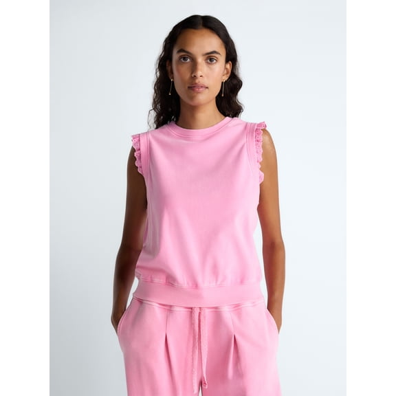 Scoop Women's Sleeveless Ruffle Top, Sizes XS-XXL