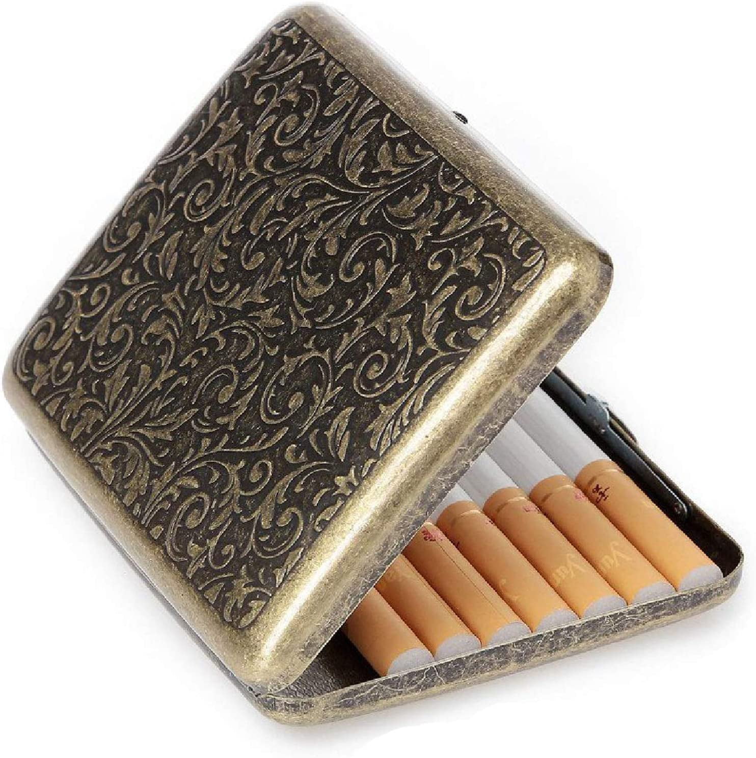 Retro Cigarettes Case Alloy Frosted Cigaret Box Double Sided Metal