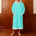 thumbnail image 4 of AnuYalue Mens Hooded Bathrobe Winter Warm Fleece Lined Sleep Gowns Soft Flannel Nightgown Long Sleeve Sleep Shirt with Pocket, 4 of 4